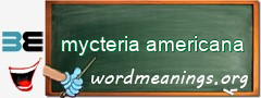 WordMeaning blackboard for mycteria americana